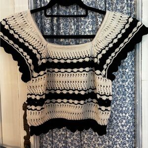 Freshman 1996 Black and White Knit Top